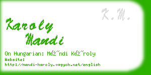 karoly mandi business card